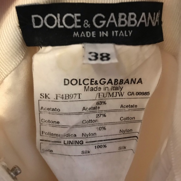 Dolce & Gabbana Cream Textured Pencil Skirt - Picture 4 of 5